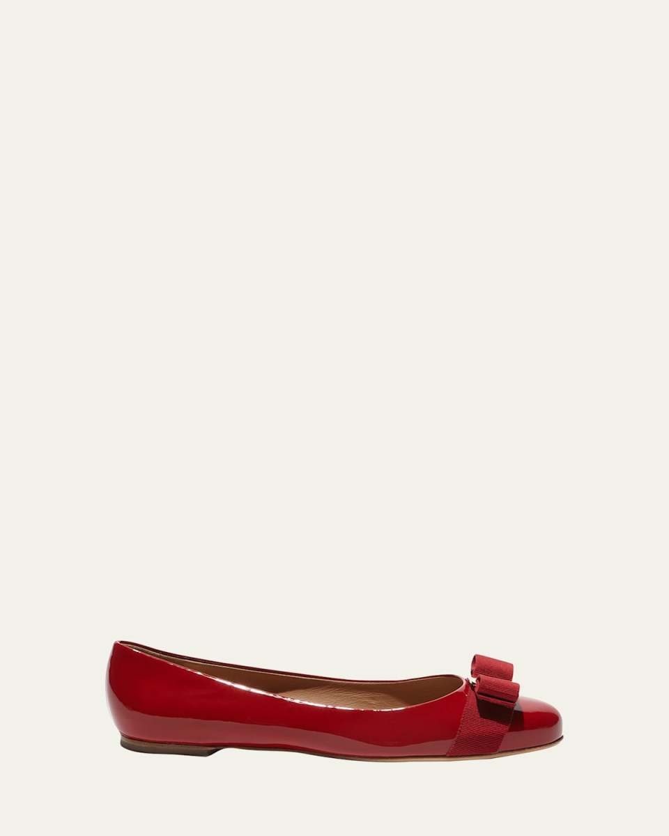 Varina Patent Leather Bow Ballerina Flats